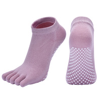 Chaussettes de yoga antidérapantes cinq doigts dos nu chaussettes de danse croisée Pilates étage cinq doigts