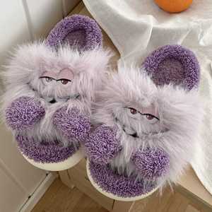 XIXITIAO 2024, zapatillas de zapatos peludos de piel esponjosa a la moda, pantuflas de felpa de invierno bonitas para el hogar para mujeres y niñas - Product Image 5