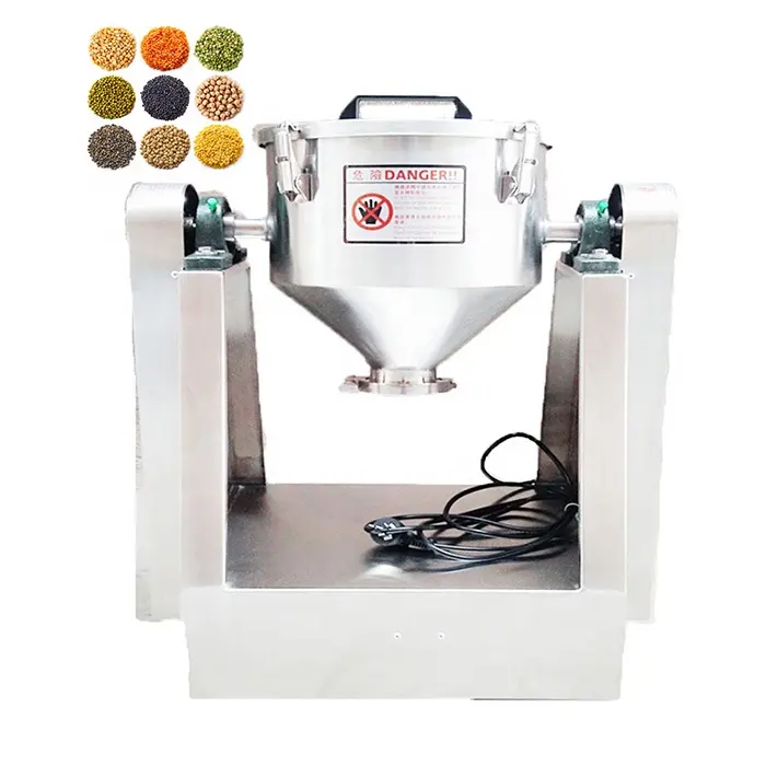 Commerciële Mini Lab Grootte Continu Hold 2Kg Cosmetica Meel Blender Droog Mengpoeder Mixer Machine