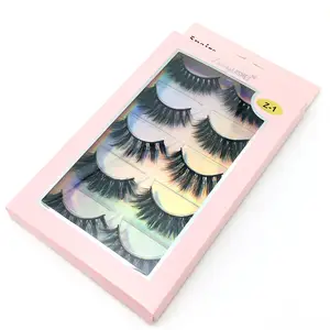 Toptan 5 çift yeniden kullanılabilir basit kadın makyaj yapay yanlış kirpik Dropship ucuz fiyat 5 In 1 Wispy 5d sahte vizon lashes