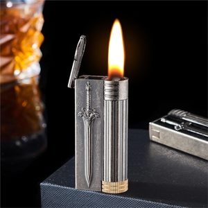 Nouveau Briquet à Gaz en Métal Gaufré Écologique Coupe-Vent Design Minimaliste Cadeau Publicitaire Boîte Cadeau Vente en Gros Personnalisée - Product Image 1