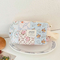 Sacs de maquillage mignons portables avec fermeture à glissière sacs et étuis à cosmétiques en toile avec logo personnalisé en gros pour femmes
