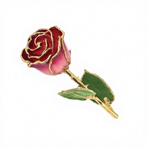 ดอกไม้ประดิษฐ์เคลือบทองคำ 24K สีแดง งานฝีมือทำมือ สำหรับตกแต่งภายใน/ภายนอก เหมาะสำหรับวัน<span class=keywords><strong>วาเลนไทน์</strong></span> วันรับปริญญา และวันตรุษจีน - Product Image 3
