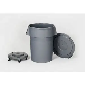 Plastic Waste Bin Round Garbage Can Dolly Bin