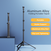 Tongsis Tripod Aluminium Alloy P8 1.6m, Sekrup 1/4 inci, 180 derajat °   Dapat Diputar, Portabel untuk Kamera & Smartphone Vlog untuk Pecinta Kamera