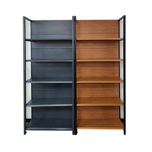 Estantes de pared de 4 columnas <span class=keywords><strong>minimarket</strong></span> de alta resistencia de metal de tamaño de color personalizado de fábrica <span class=keywords><strong>para</strong></span> góndola de exhibición de cosméticos - Product Image 1