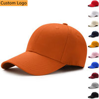 Gorra de Béisbol Personalizada y al por Mayor, Gorra de Béisbol de 6 Paneles Color Naranja, Gorra de Béisbol de Color Sólido para Mujer con Hebilla de Metal
