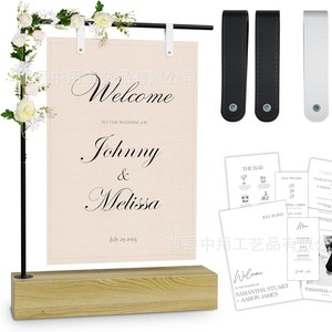 Letrero de bienvenida para boda, soporte rectangular, tablero de exhibición colgante para decoración de fiestas al aire libre - Product Image 5