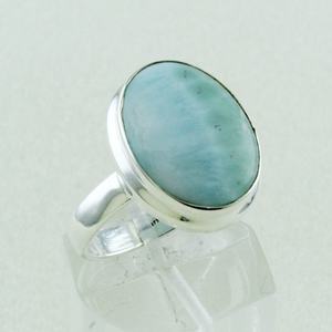 Bague en argent Sterling 925, pierre précieuse Larimar, belle douce, bijoux - Product Image 1