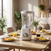Blender électrique professionnel pour la maison, machine à smoothies multifonctionnelle, lame en acier inoxydable, récipient en plastique, utilisation en cuisine