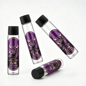 Tube à cigares en verre borosilicate personnalisé en usine, 116 mm, 120 mm, avec couvercle à sécurité enfant, tube de pré-emballage de luxe en verre avec autocollant - Product Image 3