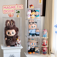 Vitrine en acrylique pour figurines de collection style Labubu, boîte de protection anti-poussière pour figurines en boîte mystère