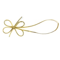 OKAY Cordons élastiques métalliques dorés personnalisés de 1,5 mm avec 2 boucles pré-nouées pour la décoration de cadeaux, boîtes, étiquettes