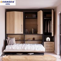 Lit Murphy modulaire multifonctionnel moderne avec rangement pour petits appartements - Conception pliable pour gagner de la place