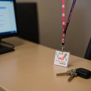 Laccetto da collo ILAN 1,5x45 cm con clip in metallo per badge identificativo e portachiavi - Product Image 3