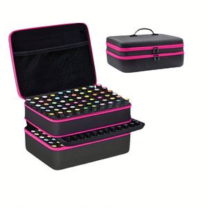 Extra Large Double Layer Portable Cosmetic Bag Essential Oil Organizer <b>Case</b>, Hard Shell Storage Box - Product Image 1