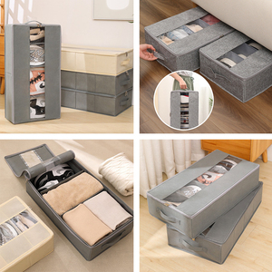 Armario zapatos plegable debajo de la cama organizador de almacenamiento de ropa cajón armario caja de almacenamiento con cremallera - Product Image 2