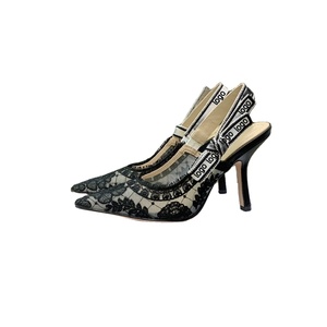 Escarpins de Luxe Design Printemps-Été pour Femmes, <span class=keywords><strong>Transparents</strong></span> à <span class=keywords><strong>Talons</strong></span> Hauts avec Broderie en Maille, <span class=keywords><strong>Chaussures</strong></span> de Soirée Club ou Fête Sexy - Product Image 1