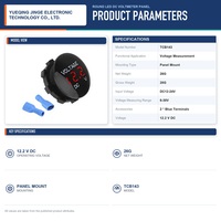 Panel Voltmeter LED Bulat Digital Pengukur Tegangan 12-24V untuk Mobil Motor Kapal