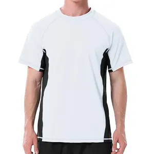 Custom Logo Mens Swim Shirts Rash Guard UPF 50+ Quick Dry color contrast T-Shirt Loose Water Surfing T Shirts