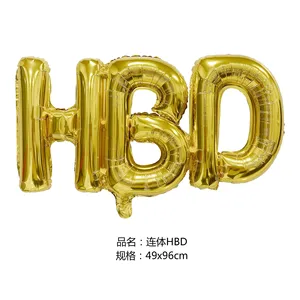 Vente en gros de ballons en aluminium pour décoration de fête avec lettres espagnoles Nina garçon fille papa <span class=keywords><strong>maman</strong></span> HBD - Product Image 2