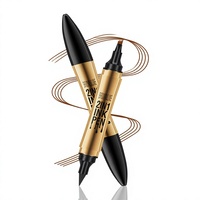 Crayon à sourcils double embout 2-en-1 à quatre pointes, waterproof, résistant à la transpiration et aux bavures, effet naturel