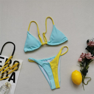 Özel özel etiket olgun mayo kadınlar brezilyalı Mini dize tanga aşırı mikro seksi bandaj saçak Bikinis satmak ile - Product Image 6