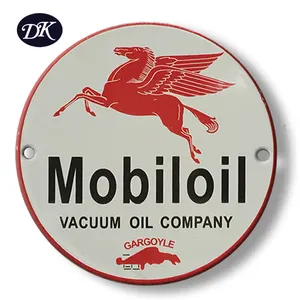 MOBILOIL Gargoyle - Vacuum Oil Company - Genuine Porcelain Enamel Garage Sign