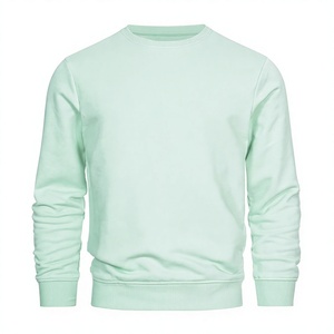 Sudadera Deportiva de Invierno para Hombre, Cuello Redondo, Color Verde Menta, Tejido de Felpa, Corte Regular, Casual, Forrada, Anti-Pilling, 100% Algodón - Product Image 1