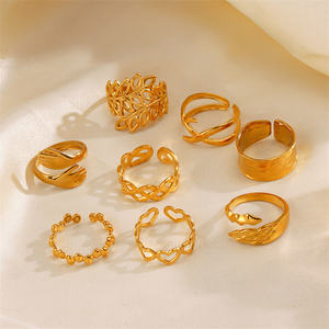 Cincin Baja Anti Karat Bentuk Hati Lebar, Gaya Geometris, Fashion Populer Grosir, untuk Wanita, Kepribadian Unik - Product Image 3