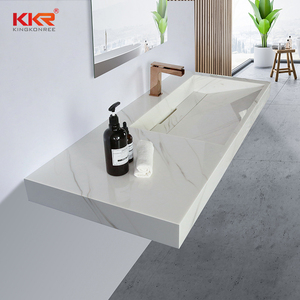 Lavabo Suspendu en Marbre Massif de Taille Personnalisée pour Projets de Salle de Bain - Product Image 2