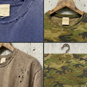 T-<span class=keywords><strong>shirt</strong></span> d'été personnalisé pour <span class=keywords><strong>homme</strong></span> en coton imprimé camouflage, effet vieilli, délavé à l'acide, coupe ample et courte - Product Image 2