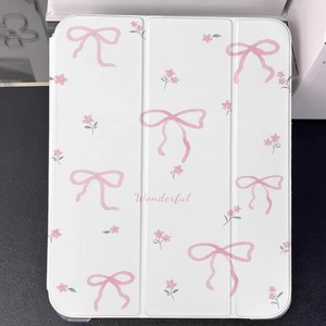 Custodia per Tablet in Acrilico Personalizzabile Monofacciale a Tre Ante con Slot per Penna, Fiocco Rosa, Custodia Trasparente in Pelle Y-Fold per <span class=keywords><strong>iPad</strong></span> <span class=keywords><strong>Pro</strong></span> - Product Image 6