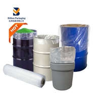 Sacs cylindriques en PE imperméables pour produits chimiques, doublures de fûts épaissies, anti-déchirure, bleus, thermosoudés, pour huiles et lubrifiants, vente en gros