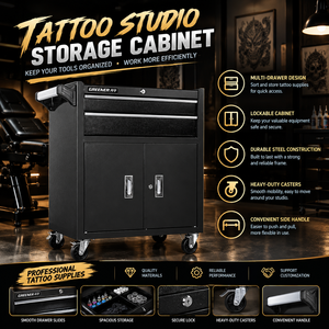 Carrito Rodante para Tatuajes, Gabinete <span class=keywords><strong>de</strong></span> Almacenamiento con Ruedas Bloqueables, Cajones para Herramientas, Salón <span class=keywords><strong>de</strong></span> Belleza, Barbería, Spa, Maquillaje Permanente - Product Image 2