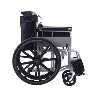Silla de Ruedas Manual Plegable Ligera PIN GUAN PG-2, Marco de Metal, Asiento de Cuero, Llantas Sólidas de 8/24 Pulgadas, para Personas con Discapacidad, Posición de Pie <span class=keywords><strong>y</strong></span> Acostado - Product Image 1