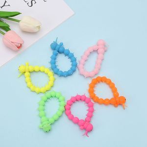 TPR Stress-Relief Elastic Venting Colorful Noodle-Like Ropes, Stretchable Smooth Caterpillar-Shaped <b>Bracelets</b> - Product Image 3