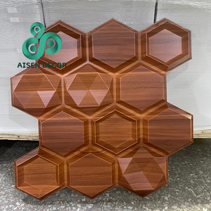 Aisen trang trí nội thất sang trọng gỗ thiết kế tấm Tường gỗ mô hình Trần 3D tấm Tường bằng gỗ - Product Image 5