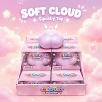 Mainan Squishy TPR Bentuk Awan, Slow Rising, Pereda Stres, Mainan Remas untuk Anak-anak dan Dewasa