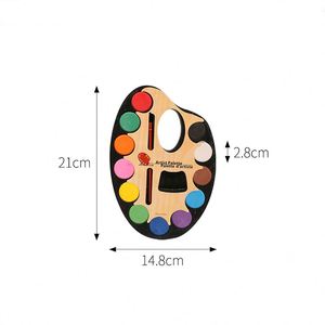 12 Colors Solid Cake Watercolor <b>Paint</b> Set with Brush for Kids for Painting on Paper <b>Canvas</b> Glass - Product Image 6