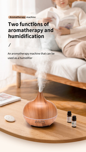 Humidificador de aire para el hogar, difusor de Aroma de aceites esenciales de grano de madera, de 7 colores nocturna con lámpara, venta al por mayor - Product Image 2