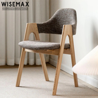 WISEMAX FURNITURE Chaise de salle à manger minimaliste en bois massif PU cuir rempli d'éponge mobilier de salle à manger chaise de loisirs pour restaurant