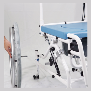 MUNIU POWER MN6206 Rehabilitation Tilt Aluminum Commode <strong>Chair</strong> with Toilet Pot <strong>Shower</strong> <strong>Chair</strong> 5-inch Front/Rear Wheels - Product Image 3