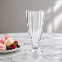 ODM OEM Gelas Kaca Transparan 350ml Gelas Smoothie Tinggi Berbentuk Kerucut untuk Es Krim, Jus Bar, dan Minuman