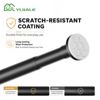 YIJIALE, 13 ans d'expérience en exportation OEM, Tringle à tension à ressort améliorée de 25 mm (16,9-27,6 pouces), Tringle de douche noire mate pour serviettes