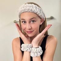 Nouvelle mode impeccable fille beauté cheveux accessoires doux bracelet et arc-en-ciel couleur bandeau Kit visage lavage propre