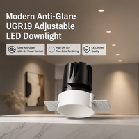 Plafonnier LED encastré moderne, éclairage de plafond à intensité variable, spot COB 12W en aluminium LP-AJ7592ARC-RTB-23-1
