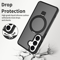 Coques de téléphone Samsung S26 Ultra 2026 mates avec anneau magnétique, béquille et charge sans fil – Également compatibles S25, S24, S23, S22