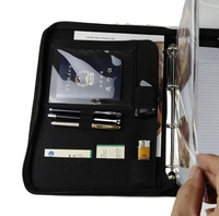 Porte-documents en cuir TSH avec classeur à anneaux A4, couverture rigide en PVC, 60 feuilles, pour conférences, entreprise, promotion, dossiers
