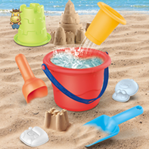 ชุดถังทรายชายหาด 7 in 1 พร้อมแม่พิมพ์ปราสาท พลั่ว และที่ตัก - Product Image 2